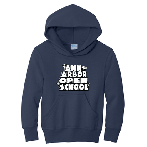 Port and Company Youth Pullover Hooded Sweatshirt -- Navy