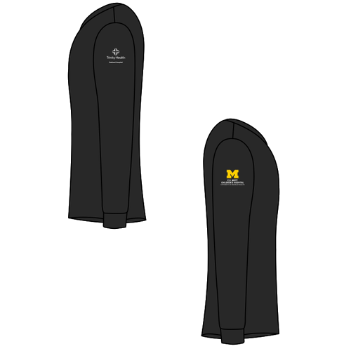 Mens/Unisex District Made Soft Perfect Tri Long Sleeve Tee -- Black