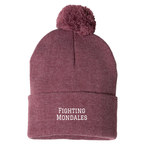 Sportsman Pom Pom Knit Hat -- Heather Cardinal