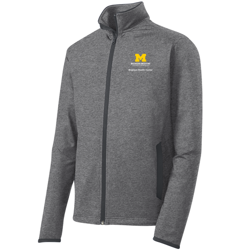 Sport-Tek Sport Wick Stretch Contrast Full Zip Jacket -- Charcoal Grey Heather / Charcoal Grey