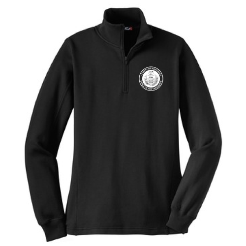 Sport Tek Ladies Quarter Zip Sweatshirt -- Black