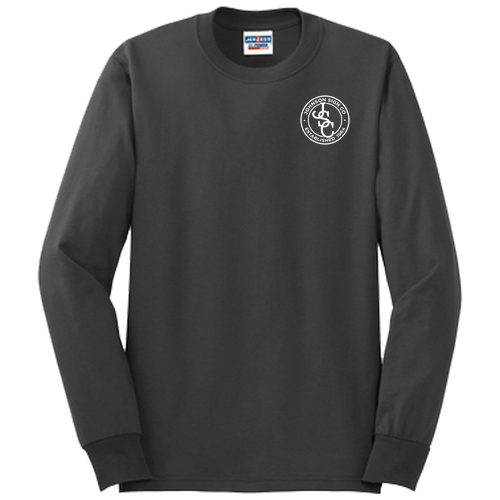 Jerzees Dri-Power Active Adult Longsleeve Tee -- Charcoal Grey SCREEN PRINTED