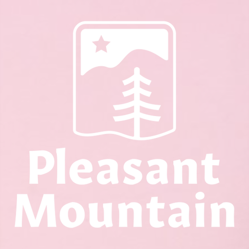 Pleasant Mountain Logo 1 White Ink -- Longsleeve Pink