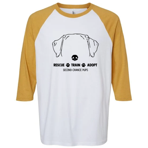 American Apparel CVC Unisex Raglan T-Shirt -- White / Heather Mustard