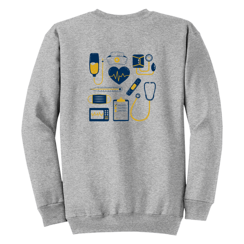 Nursing Tools Port and Company Classic Crewneck Sweatshirt -- Athletic Heather