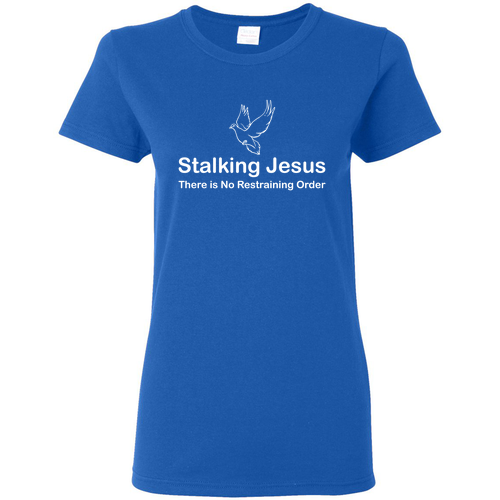 Gildan Heavy Cotton Women's T-Shirt -- Royal (White Ink Design)