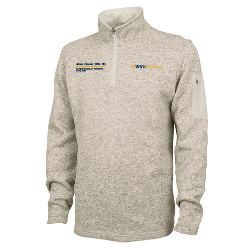 Charles River Mens Heathered Fleece Pullover -- Oatmeal Heather