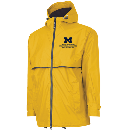 Mens/Unisex Charles River New England Rain Jacket -- Yellow, $57
