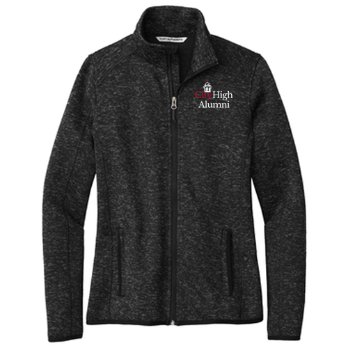 Port Authority Ladies Sweater Fleece Jacket -- Black Heather
