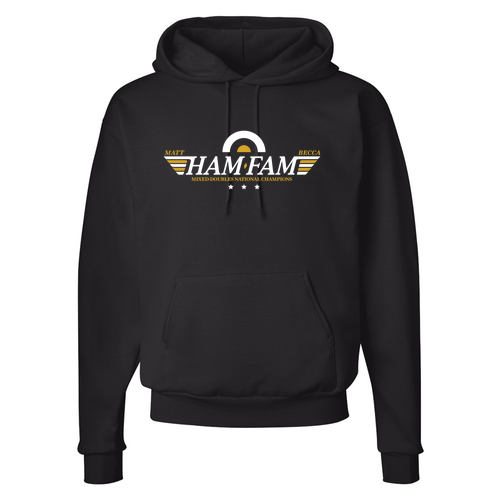 Hanes 7.8 Oz., 50/50 Comfort Blend Fleece Pullover Hood Adult -- Black