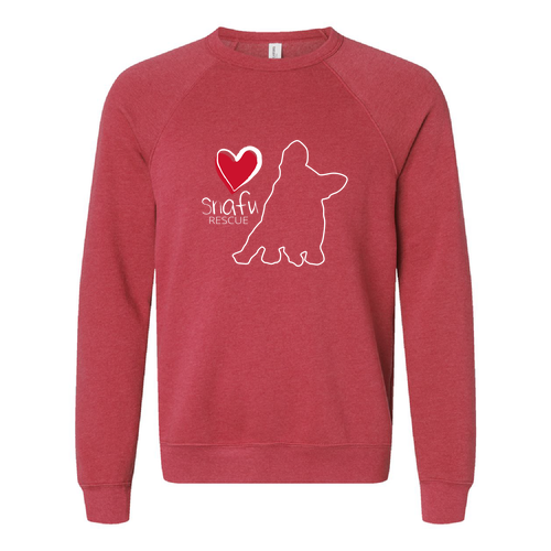 Bella Canvas Unisex Sponge Fleece Raglan Sweatshirt -- Heather Red