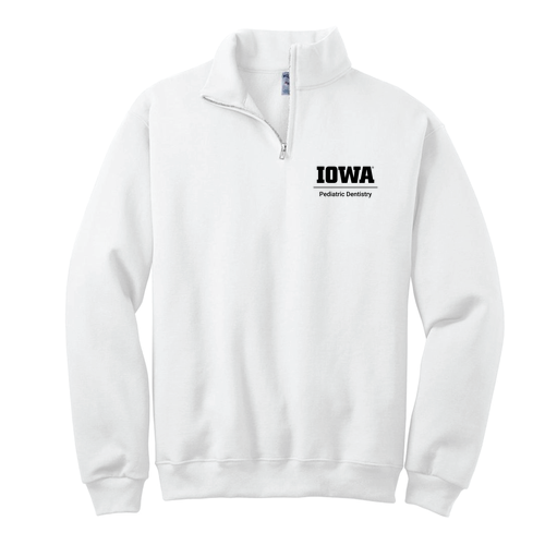 Embroidered Jerzees 1/4 Zip Cadet Sweatshirt -- White