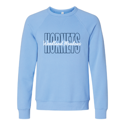 Bella Canvas Soft Sponge Fleece Raglan Crewneck Sweatshirt -- Carolina Blue