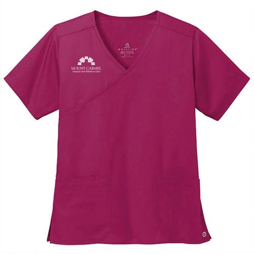 Wonderwink Women's Premiere Flex Mock Wrap Top -- Wine