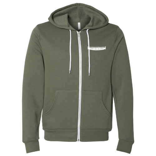 Bella Canvas Unisex Full-Zip Hooded Sweatshirt -- Military Green