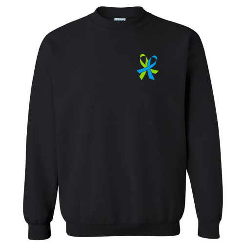 Ribbon Design Gildan Heavy Blend Crew Neck Sweatshirt -- Black