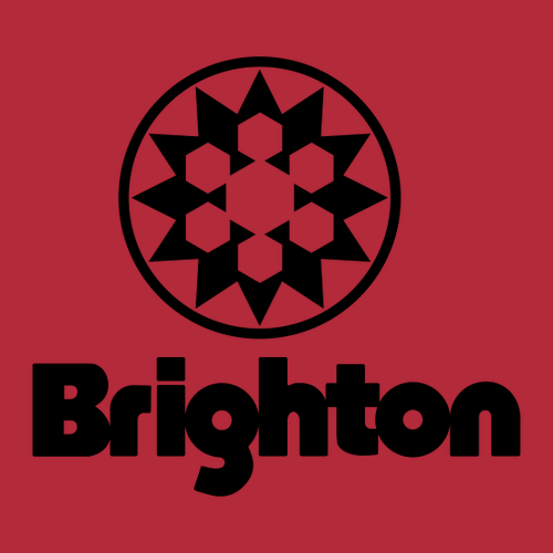 Brighton Logo 2 Black Ink -- Pullover Hooded Sweatshirt Red