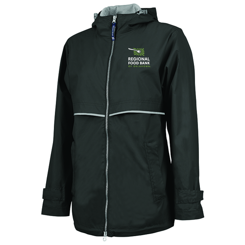 Charles River Womens New England Rain Jacket Embroidered-- Black