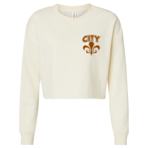 Independent Trading Co. Women's Lightweight Cropped Crew Pullover -- Bone