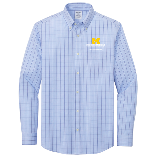 Men/Unisex Brooks Brothers Wrinkle-Free Stretch Patterned Shirt -- Newport Blue, $66