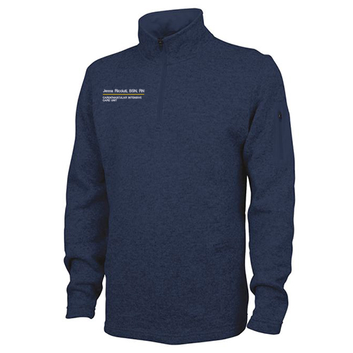 Charles River Mens Heathered Fleece Pullover -- Navy Heather