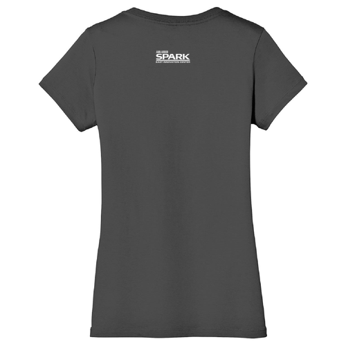 Ladies District Made Soft Perfect Weight V-Neck Tee -- Charcoal