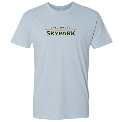 Gatlinburg Skypark Logo 1 Green & Orange Ink -- Short Sleeve Light Blue
