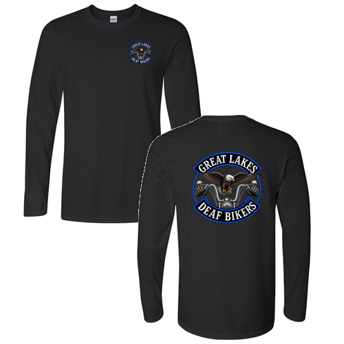 Great Lakes Deaf Bikers Black Long Sleeve T-Shirt
