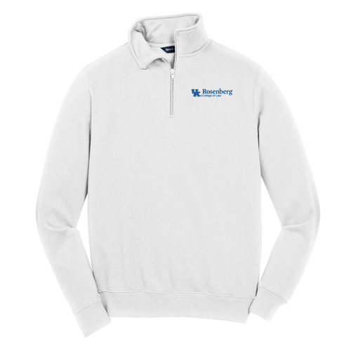 Sport Tek Quarter Zip Sweatshirt -- White