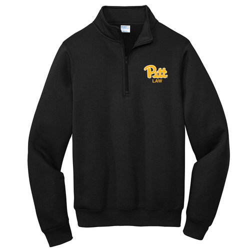 EMBROIDERED Quarter-Zip Pullover Sweatshirt -- Jet Black