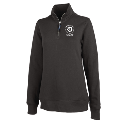 Charles River Women's Crosswind Quarter Zip Sweatshirt -- Dark Charcoal