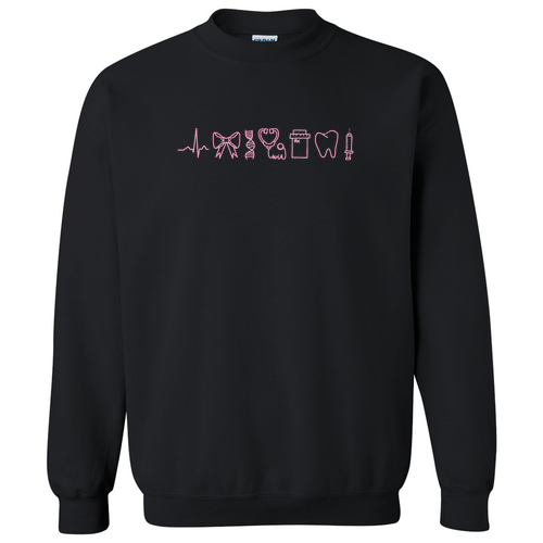 Stethoscope Gildan Heavy Blend Crew Neck Sweatshirt -- Black
