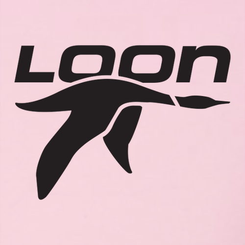 Loon Logo 1 Black Ink -- Pullover Hooded Sweatshirt Pink