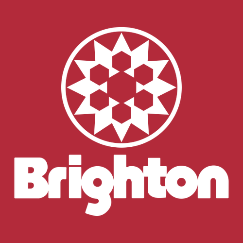 Brighton Logo 2 White Ink -- Long Sleeve Red