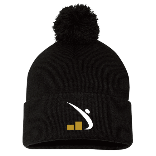 Sportsman Pom Pom Knit Hat -- Black