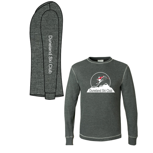 J America Vintage Long Sleeve Thermal T Shirt -- Charcoal Heather / Vintage White