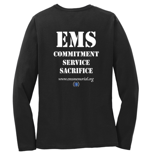 National EMS Memorial Ladies Long-Sleeve Tee Jet Black