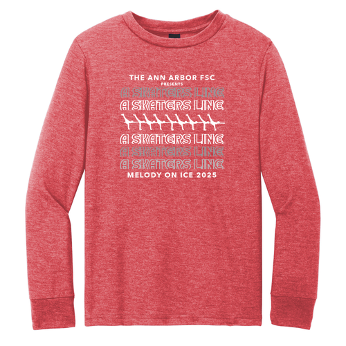 Youth District Soft Fitted Perfect Tri Long Sleeve Tee -- Red Frost