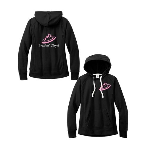 Breakin' Clays Ladies Hoodie- Black (Pink)
