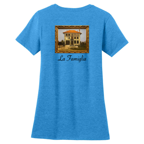 District Made Ladies Perfect Blend Crew Tee -- Heathered Bright Turquoise