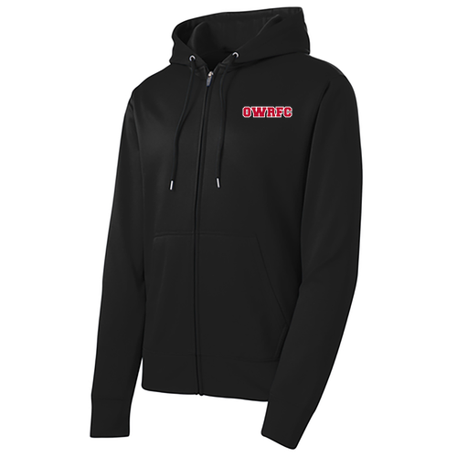 Sport Tek Sport Wicking Fleece Full Zip Hooded Jacket -- Black