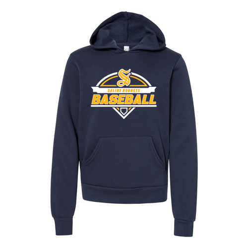 Bella Canvas Youth Sponge Fleece Hooded Sweatshirt Navy