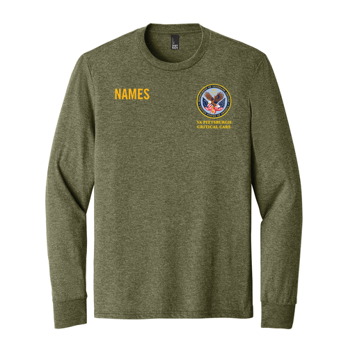 District Made Mens Perfect Tri Long Sleeve Crew Tee -- Military Green Frost