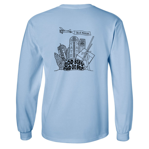 Gildan Ultra Cotton Longsleeve Basic T-Shirt -- Light Blue