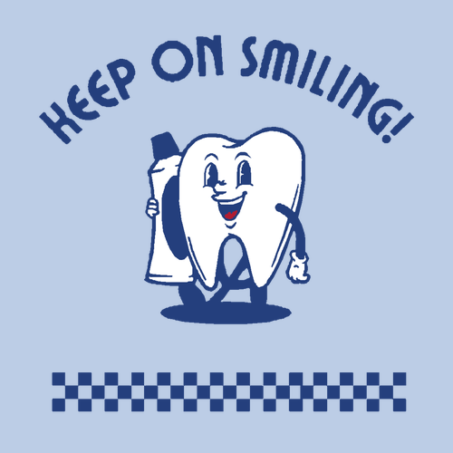Keep On Smiling Crewneck -- Light Blue