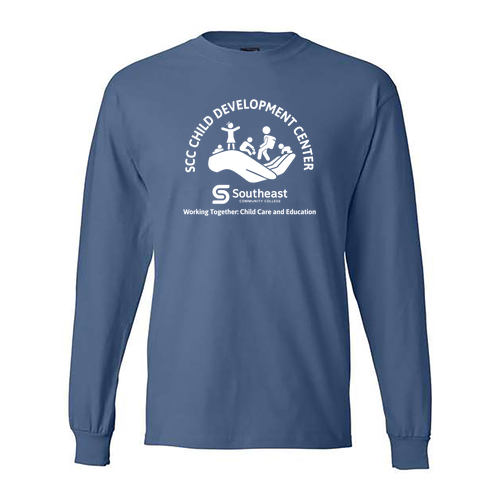 Hanes Beefy T Longsleeve T-Shirt -- Denim Blue