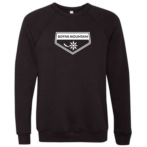 Boyne Mountain Logo 1 White Ink -- Crewneck Sweatshirt Black