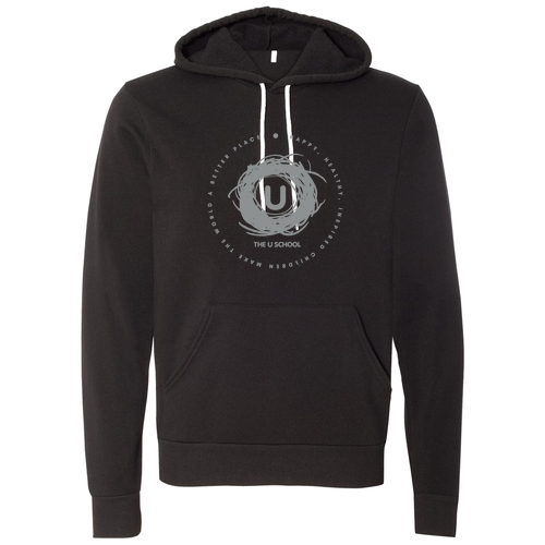 Mens/Unisex Bella Canvas Poly-Cotton Fleece Pullover Hooded Sweatshirt -- Black