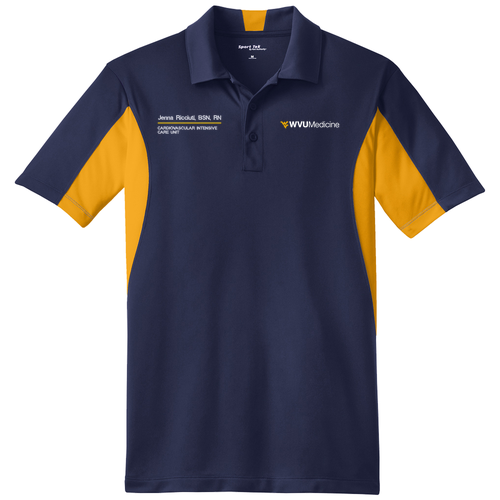 Sport Tek Side Blocked Micropique Sport-Wick Sport Shirt -- True Navy / Gold
