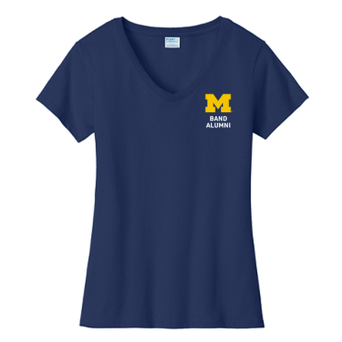 Ladies Port and Company Fan Favorite V-Neck Tee -- Team Navy